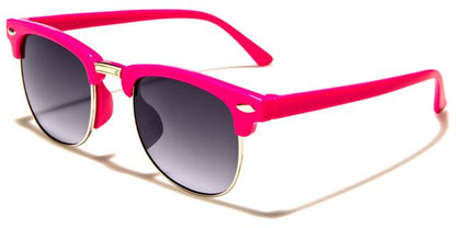 Designer Boy's Girl's Horn Rim Style Sunglasses for Kids Pink/Silver/Smoke Lens Unbranded k-1122-sdc