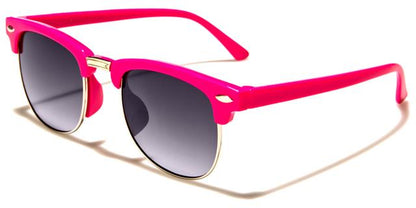 Designer Boy's Girl's Horn Rim Style Sunglasses for Kids Pink Silver Smoke Lens Unbranded k-1122-sdc