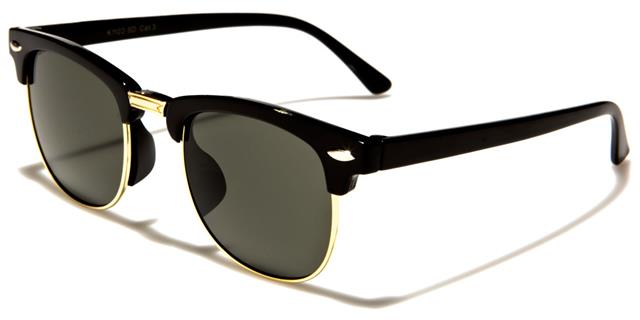 Designer Boy's Girl's Horn Rim Style Sunglasses for Kids Black/Gold/Smoke Green Lens Unbranded k-1122-sde