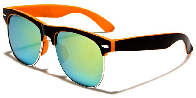 Children's Unisex Mirrored Half Rim Sunglasses for Kids Unbranded k-1125-cmb Black & Orange Silver Yellow & Green Mirror