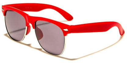 Designer Boy's Girl's Retro Classic Sunglasses for Kids Red/Silver/Smoke Lens Unbranded k-1126c