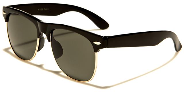 Designer Boy's Girl's Retro Classic Sunglasses for Kids Black/Gold/Smoke Green Lens Unbranded k-1126e