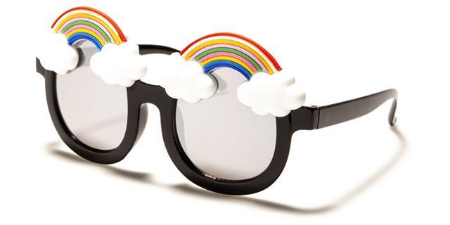 Cute Girl's Round Rainbow & Cloud Kids sunglasses Black Unbranded k-894a