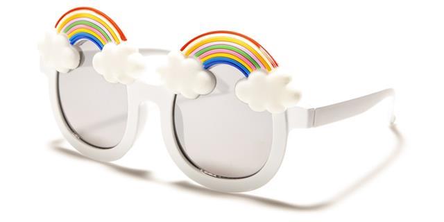 Cute Girl's Round Rainbow & Cloud Kids sunglasses White Unbranded k-894b