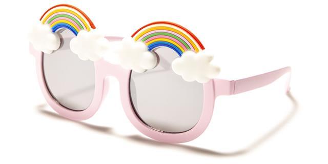 Cute Girl's Round Rainbow & Cloud Kids sunglasses Pink Unbranded k-894c