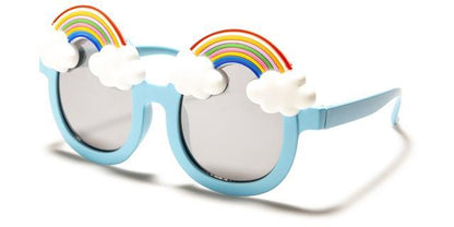 Cute Girl's Round Rainbow & Cloud Kids sunglasses Blue Unbranded k-894e