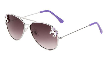 Girls Unicorn Metal Pilot Sunglasses for Kids Silver Purple Pink Smoke Gradient Lens Unbranded k1129-kids-aviators-unicorns-sunglasses-04