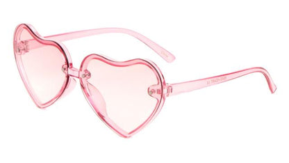 Girl's Heart Shaped Sunglasses for Kids Crystal Pink/Pink Gradient Lens Unbranded k846-heart-kids-heart-sunglasses-03
