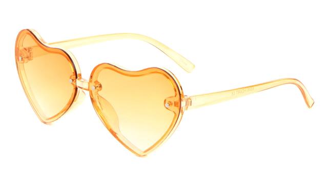 Girl's Heart Shaped Sunglasses for Kids Crystal Orange/Orange Gradient Lens Unbranded k846-heart-kids-heart-sunglasses-05