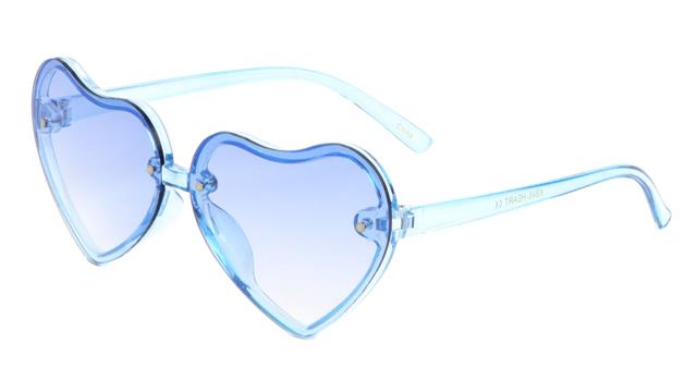 Girl's Heart Shaped Sunglasses for Kids Crystal Blue Blue Gradient Lens Unbranded k846-heart-kids-heart-sunglasses-06