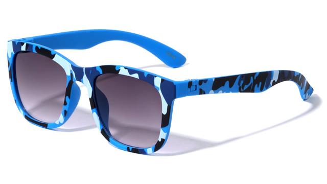 Children's Unisex Camouflage Classic Sunglasses for Boy's and Girl's Blue Camo Smoke Gradient Lens Unbranded k881-kids-camo-wayfarer-sunglasses-03