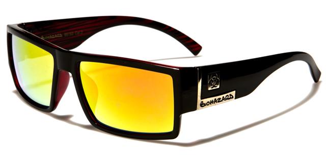 High quality Boy's Wrap Around Mirror Sunglasses UV400 Black Red Silver Orange Mirror Lens Biohazard kg-bz66153c