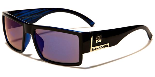 High quality Boy's Wrap Around Mirror Sunglasses UV400 Black Blue Silver Blue Mirror Lens Biohazard kg-bz66153e