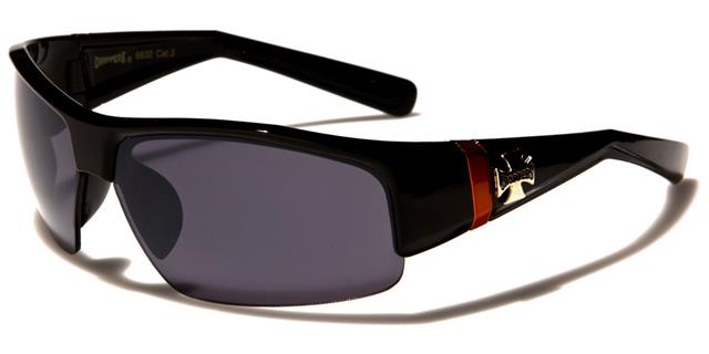 Boys Chopper Biker Wrap Around Sunglasses for Kids Black/Orange/Smoke Lens Choppers kg-cp6632c