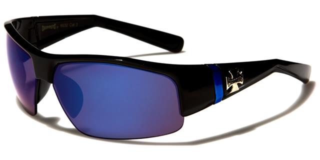 Boys Chopper Biker Wrap Around Sunglasses for Kids Black/Blue/Blue Mirror Lens Choppers kg-cp6632e