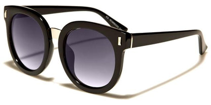 Girl's Round Sunglasses for Kid's Black Silver Smoke Gradient Lens Romance kg-rom90050a