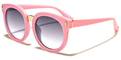 Girl's Round Sunglasses for Kid's Pink Gold Smoke Gradient Lens Romance kg-rom90050d