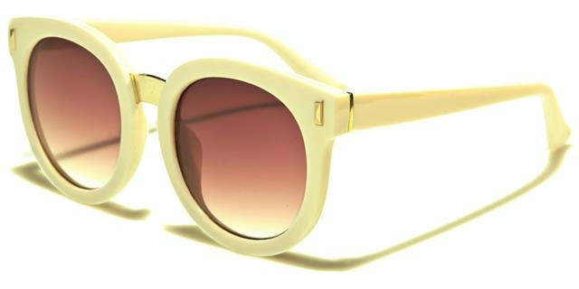 Girl's Round Sunglasses for Kid's Cream Gold Smoke Pink Gradient Lens Romance kg-rom90050e