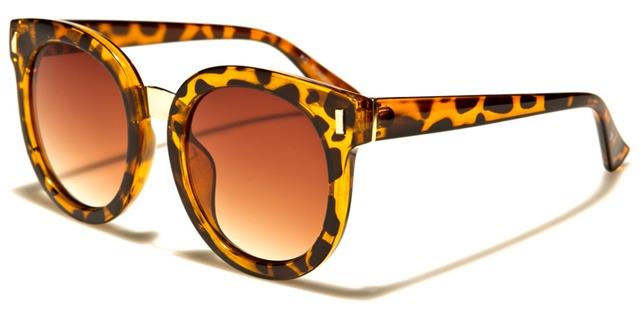 Girl's Round Sunglasses for Kid's Tortoise Brown Gold Brown Gradient Lens Romance kg-rom90050f