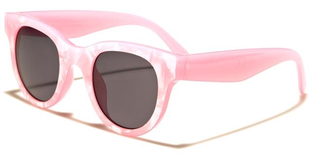 Childrens Designer Cat Eye Kids Sunglasses for Girl's Pink Dark Smoke Lens Unbranded kg-rom90055d