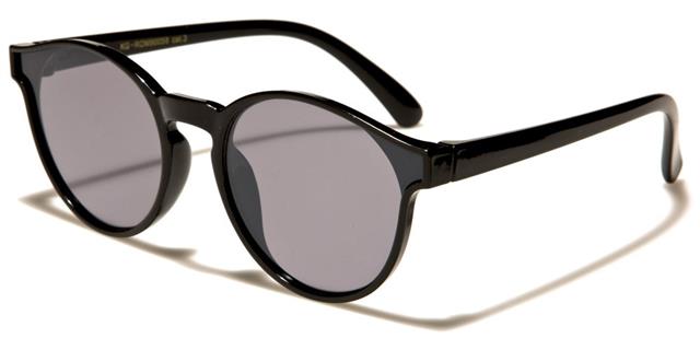 Designer Boy's Girl's Flat Mirror Lens Round Sunglasses for Kid's Black/Smoke Lens Romance kg-rom90058a-_1