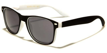Childrens Designer Classic Sunglasses UV400 Black & White/Smoke Lens Retro Optix kg-wf01-2tsta