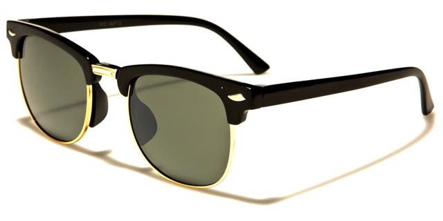 Boy's Girl's Retro Classic Sunglasses For Kids Black/Gold/Smoke Green Lens Unbranded kg-wf13b