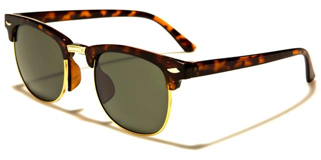 Boy's Girl's Retro Classic Sunglasses For Kids Brown Gold Smoke Green Lens Unbranded kg-wf13c