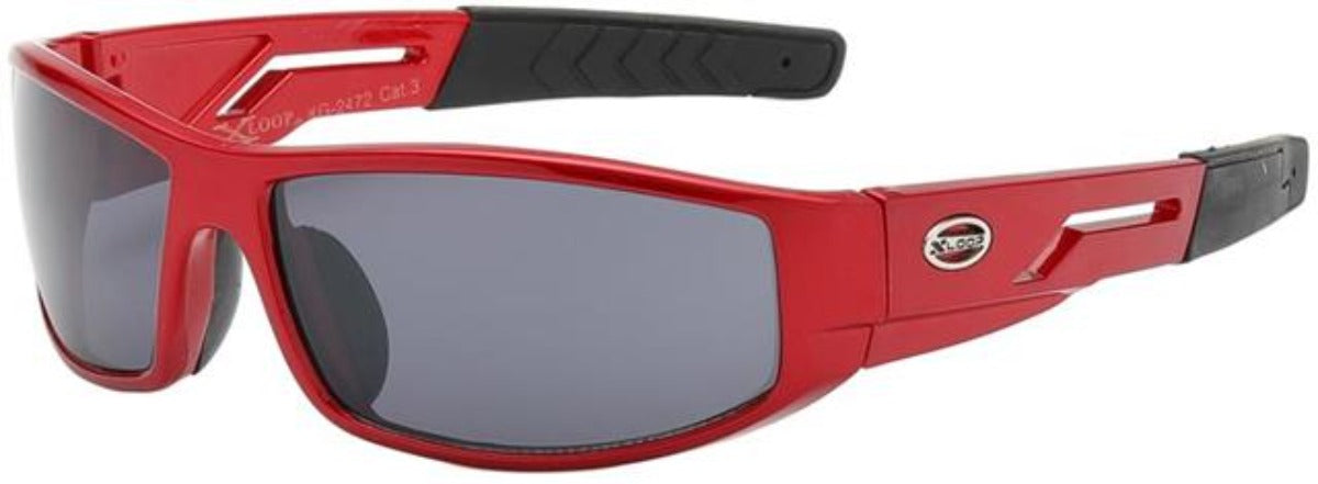 Xloop Children's Wrap Around Sports Sunglasses Red Smoke Lens X-Loop kg-x2472-1