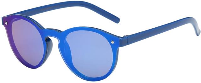 Children's Unisex Round Flat Lens Sunglasses for Boy's and Girl's Blue Blue Mirror Lens Unbranded kgrom900711