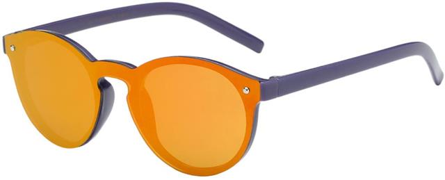 Children's Unisex Round Flat Lens Sunglasses for Boy's and Girl's Unbranded kgrom900712 Purple Orange & Red Mirror Lens