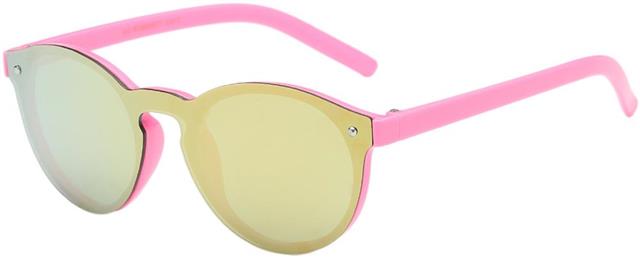 Children's Unisex Round Flat Lens Sunglasses for Boy's and Girl's Pink Yellow Mirror Lens Unbranded kgrom900715