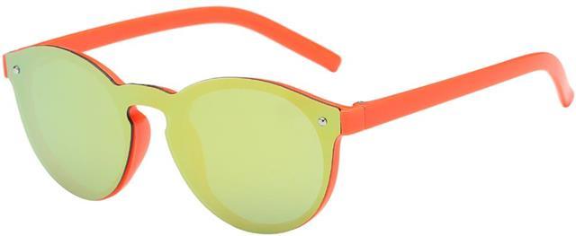 Children's Unisex Round Flat Lens Sunglasses for Boy's and Girl's Unbranded kgrom900716_c4623bc7-8bd9-4c6e-9469-23af1363fd8f Orange Yellow & Orange Mirror Lens