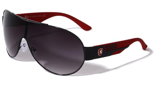 Khan Oversized Shield Pilot Sunglasses for Men Black Red Smoke Lens Khan kn-m3940-khan-curved-shield-sunglasses-02