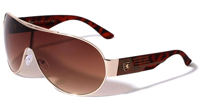 Khan Oversized Shield Pilot Sunglasses for Men Gold Brown Brown Lens Khan kn-m3940-khan-curved-shield-sunglasses-03