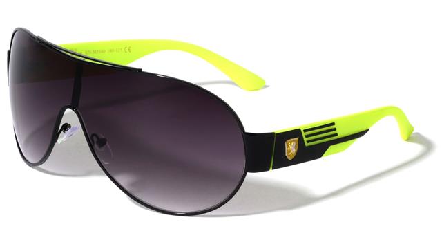 Khan Oversized Shield Pilot Sunglasses for Men Black Fluro Yellow & Black Smoke Les Khan kn-m3940-khan-curved-shield-sunglasses-05