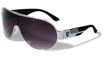 Khan Oversized Shield Pilot Sunglasses for Men Silver White & Black Smoke Lens Khan kn-m3940-khan-curved-shield-sunglasses-06