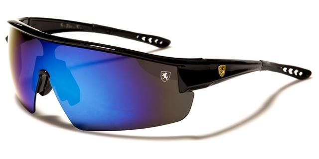 Extreme Sports Running Sunglasses for Men and Women Black/Blue Mirror Lens Khan kn-p01041e