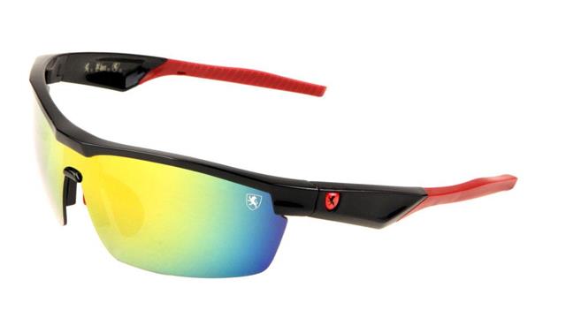 Designer Extreme Sports Wrap Around Mirrored Sunglasses Black Red Multi Colour Mirror Lens Khan kn-p01042-khan-plastic-active-sport-sunglasses-04