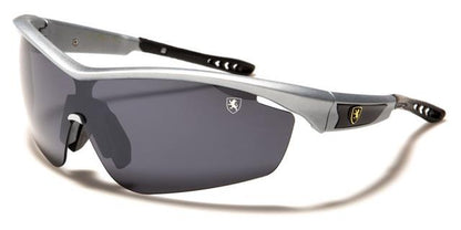 Extreme Sports Wrap Around Sunglasses Unisex Silver Black Smoke Black Lens Khan kn-p01044b