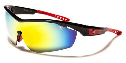 Extreme Sports Wrap Around Sunglasses Unisex Black Red Multi Colour Mirror Lens Khan kn-p01044d