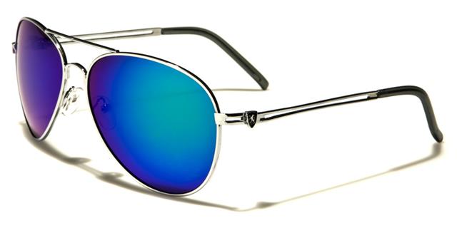 Khan Mirrored Designer Mens Pilot sunglasses Silver & Green Blue & Green Mirror Lens Khan kn1006cme