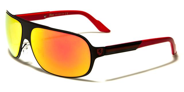 Men's Mirror Pilot designer Khan Sunglasses Black Red Orange Mirror Lens Khan kn1069cma
