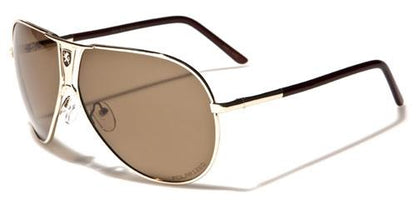 Khan Polarized Oversized Shield Pilot Sunglasses for Men GOLD / BROWN / BROWN LENSES Khan kn1086pold