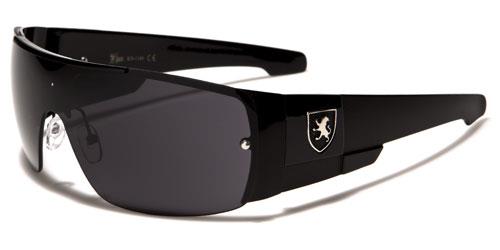Men's Oversized Big Retro Wrap around Designer Sunglasses Black Black Smoke Lens Khan kn1166a