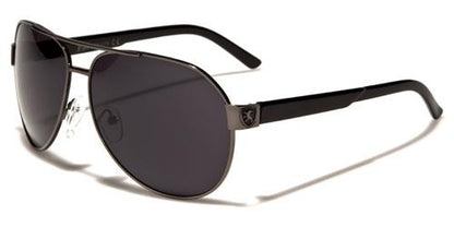 Mens Retro Vintage Pilot Sunglasses for Men and Women BLACK GUNMETAL SMOKE LENSES Khan kn1170a