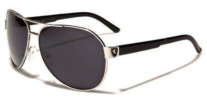 Mens Retro Vintage Pilot Sunglasses for Men and Women BLACK SILVER SMOKE LENSES Khan kn1170b