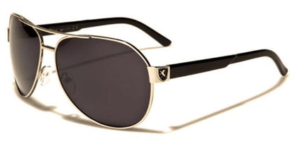 Mens Retro Vintage Pilot Sunglasses for Men and Women BLACK GOLD SMOKE LENS Khan kn1170j