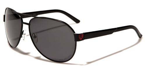 Mens Retro Vintage Pilot Sunglasses for Men and Women BLACK BLACK SMOKE LENS Khan kn1170polb