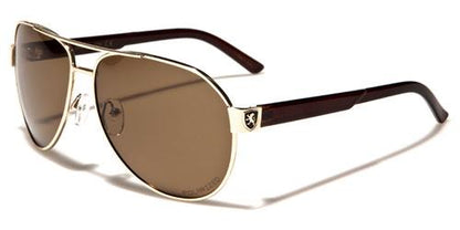 Mens Retro Vintage Pilot Sunglasses for Men and Women BROWN GOLD BROWN LENSES Khan kn1170pold